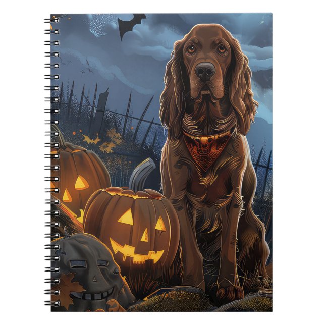 Irish Red Setter Halloween Spooky Notebook (Front)