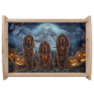 Irish Red Setter Halloween Spooky Serving Tray