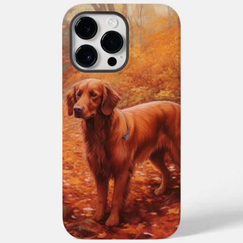 Irish Red Setter in Autumn Leaves Fall Inspire  Case_Mate iPhone 14 Pro Max Case