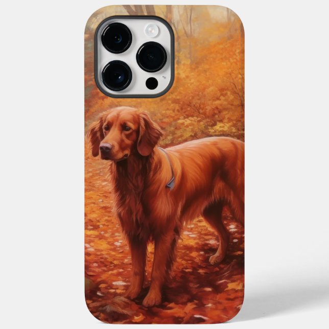Irish Red Setter in Autumn Leaves Fall Inspire  Case-Mate iPhone Case (Back)