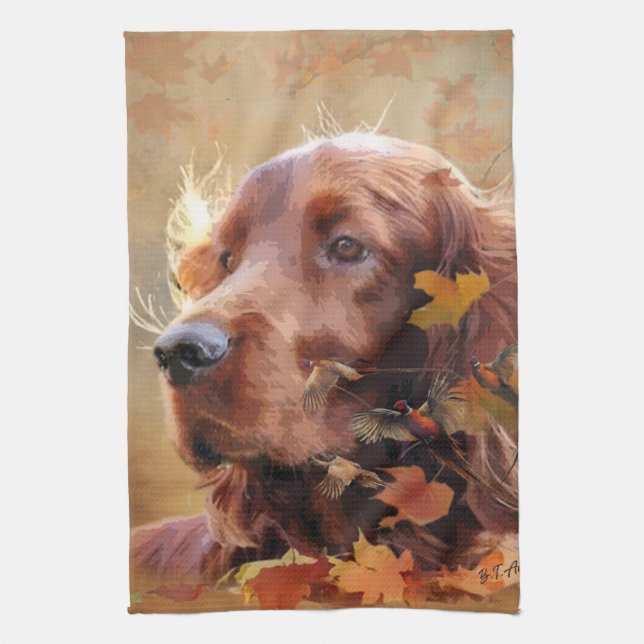 Irish Red Setter, Irish Setter Kitchen Towel (Vertical)