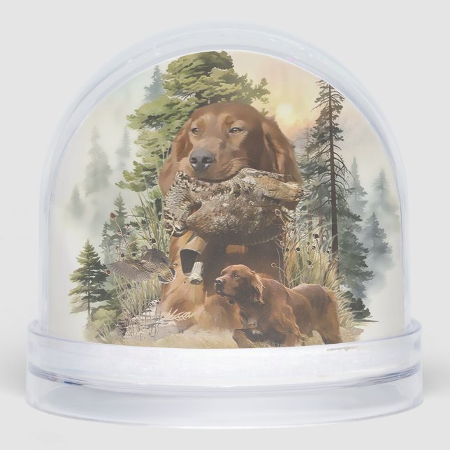 Irish Red Setter, Irish Setter Snow Globe (Front)
