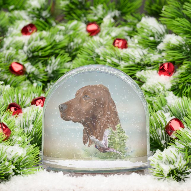 Irish Red Setter, Irish Setter Snow Globe (Christmas)