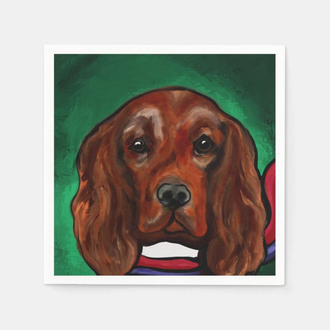 Irish Red Setter Napkins (Front)