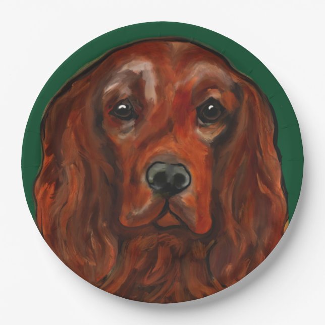Irish Red Setter Paper Plates (Front)