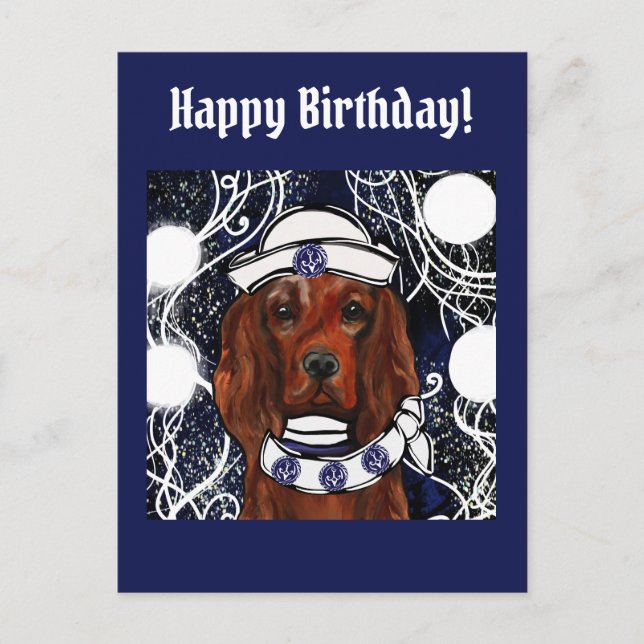 Irish Red Setter    Postcard (Front)