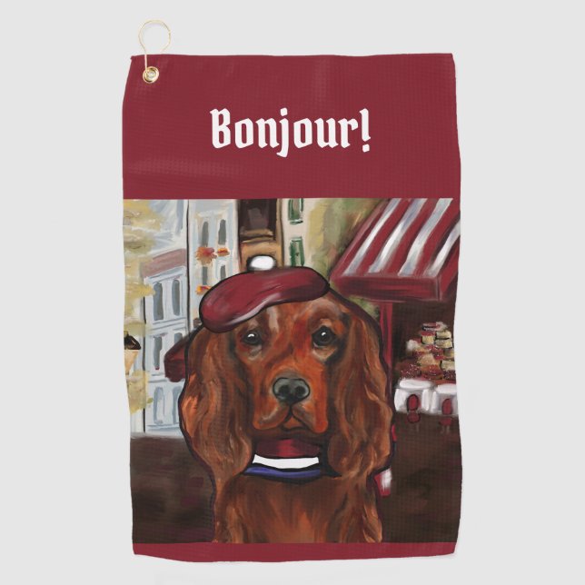 Irish Red Setter    Postcard Golf Towel (Front)