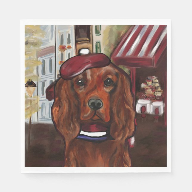 Irish Red Setter    Postcard Napkins (Front)