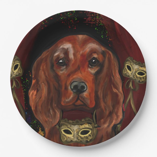 Irish Red Setter    Postcard Paper Plates (Front)