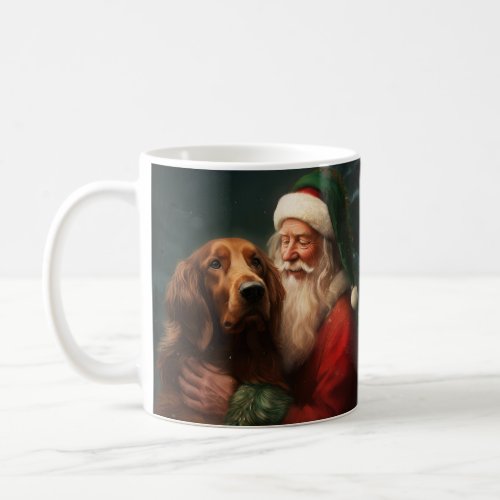 Irish Red Setter Santa Claus Festive Christmas Coffee Mug
