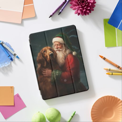 Irish Red Setter Santa Claus Festive Christmas iPad Air Cover