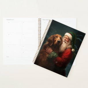 Irish Red Setter Santa Claus Festive Christmas Planner