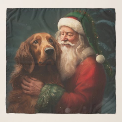 Irish Red Setter Santa Claus Festive Christmas Scarf