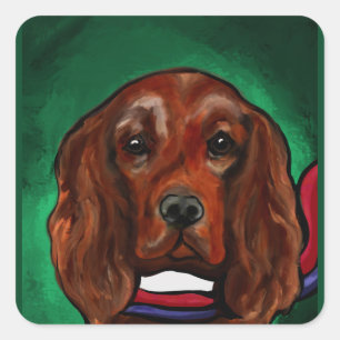 Irish Red Setter Square Sticker