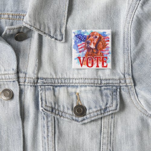 Irish Red Setter US Elections Vote for a Change Button