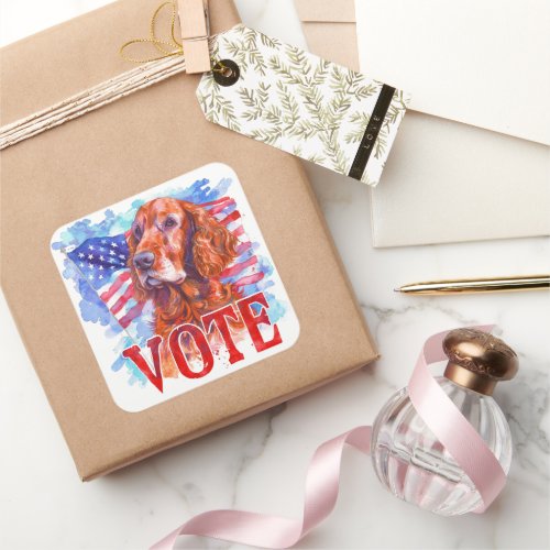 Irish Red Setter US Elections Vote for a Change Square Sticker