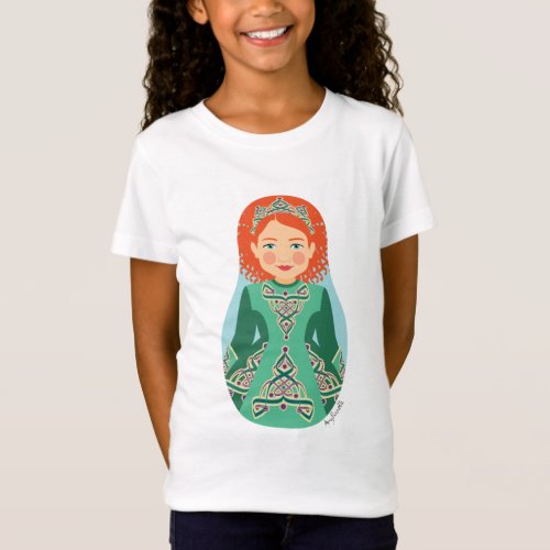 Irish Redhead Matryoshka Girls T_Shirt