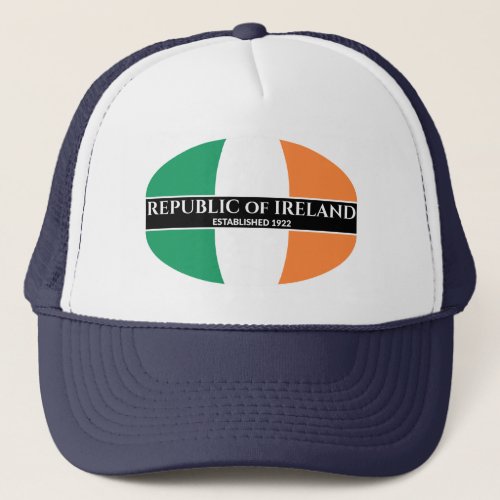Irish Republic Flag Established 1922 White Text Trucker Hat