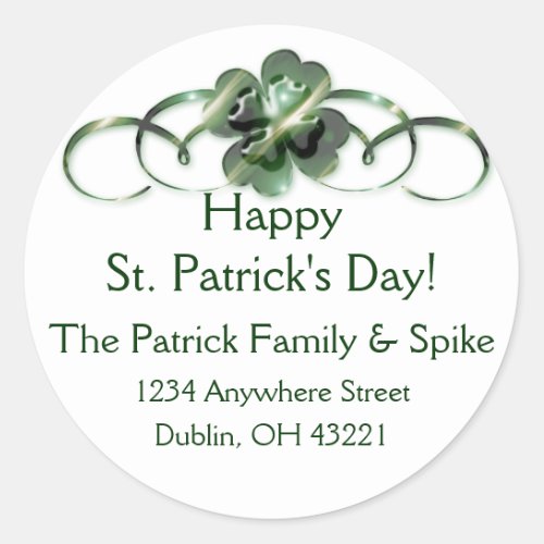 Irish Return Address Labels  Shamrock Design 10