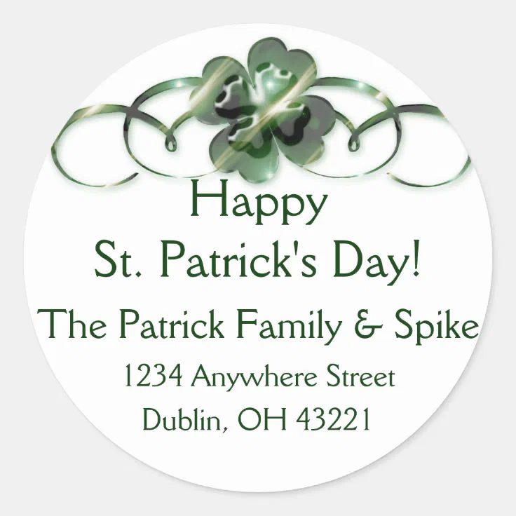 Irish Return Address Labels :: Shamrock Design 10 | Zazzle