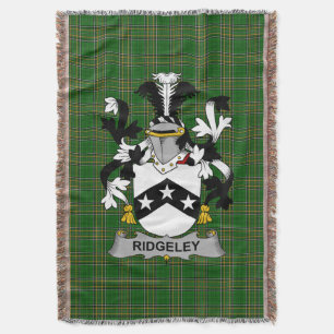  Irish Ridgeley Coat of Arms Family Crest Ireland Throw Blanket