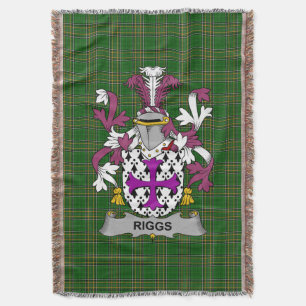 Irish Riggs Coat of Arms Family Crest Ireland Throw Blanket
