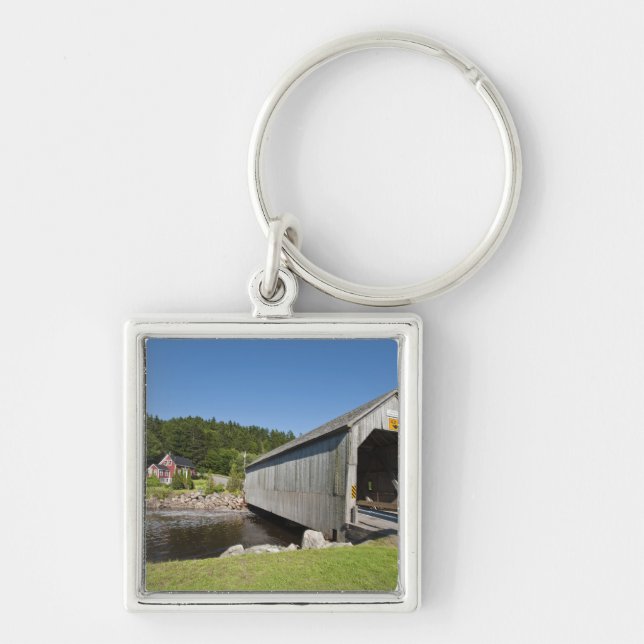 Irish River covered bridge, St. Martins, New Keychain (Front)