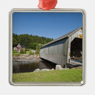 Irish River covered bridge, St. Martins, New Metal Ornament