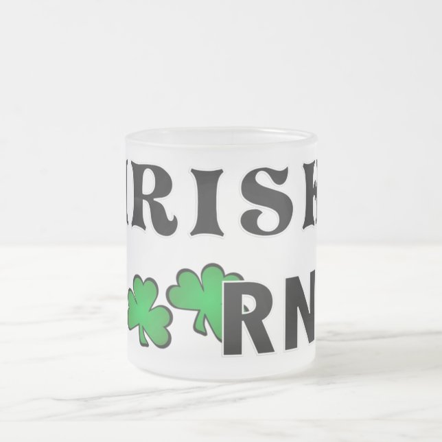 Irish RN Frosted Glass Coffee Mug (Center)