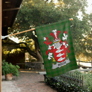Irish Roche Coat of Arms Family Crest Ireland House Flag