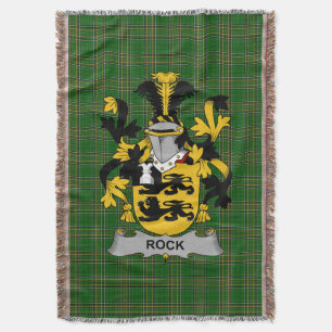 Irish Rock Coat of Arms Family Crest Ireland Throw Blanket
