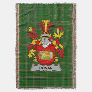 Irish Ronan or O_Ronan Coat of Arms Family Crest Throw Blanket
