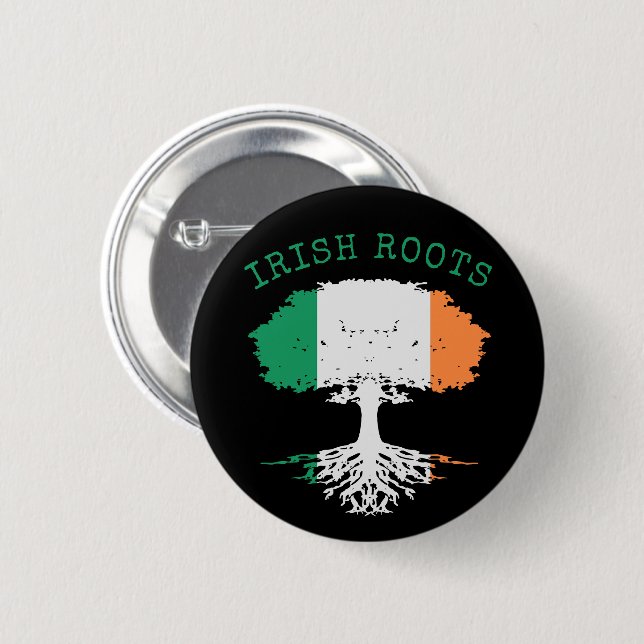Irish Roots Family Tree  Button (Front & Back)