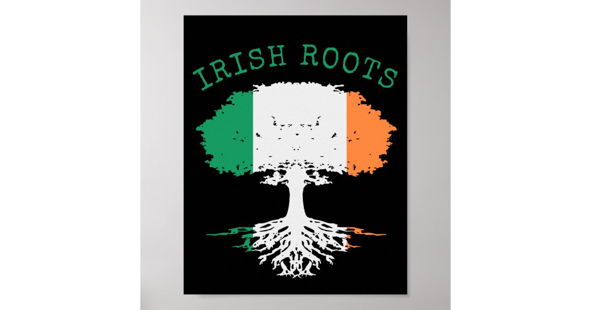Irish Roots Family Tree Poster | Zazzle