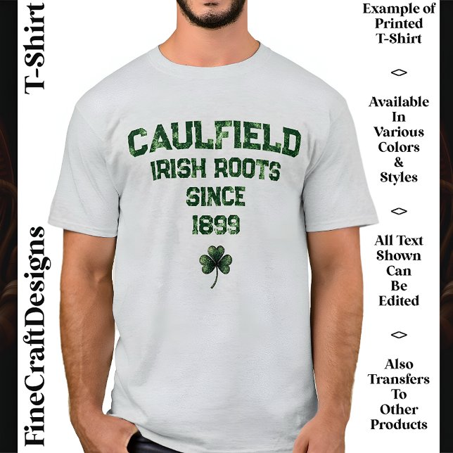 Irish Roots, Genes, DNA, Name & Date, Shamrock, 03 T-Shirt (Creator Uploaded)