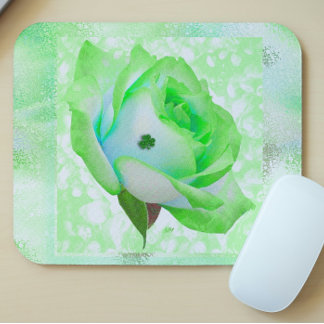Irish rose and shamrock! mouse pad