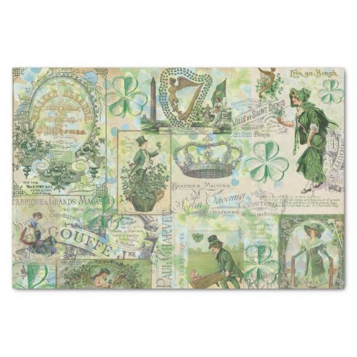 Irish Rose Collage Tissue Paper