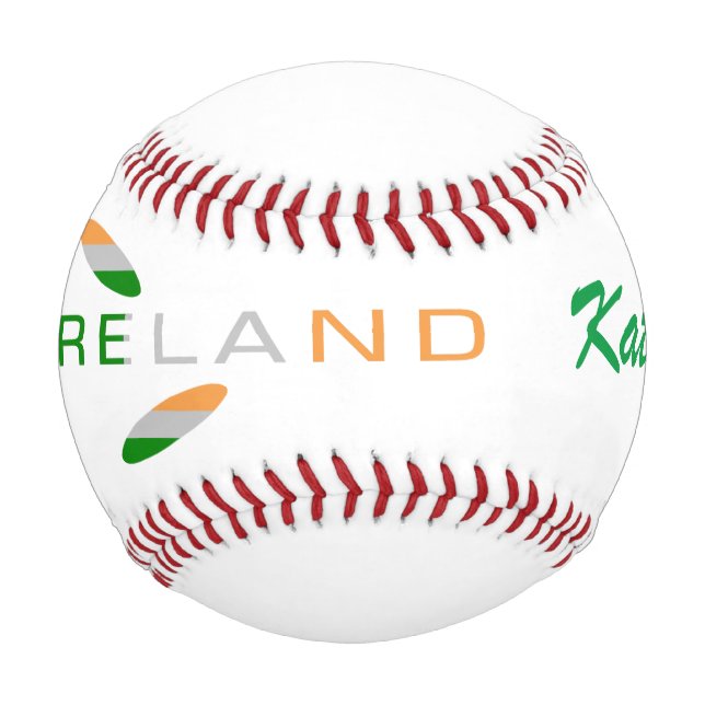 Irish Rose Flag Personalized Name  Baseball (Front)