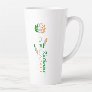 Irish Rose Flag Personalized Name Latte Mug