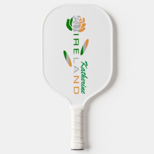 Irish Rose Flag Personalized Name  Pickleball Paddle