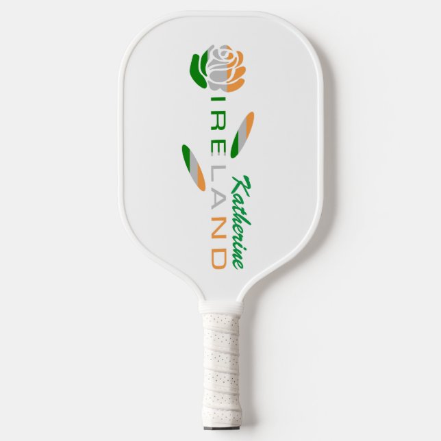 Irish Rose Flag Personalized Name  Pickleball Paddle (Front)