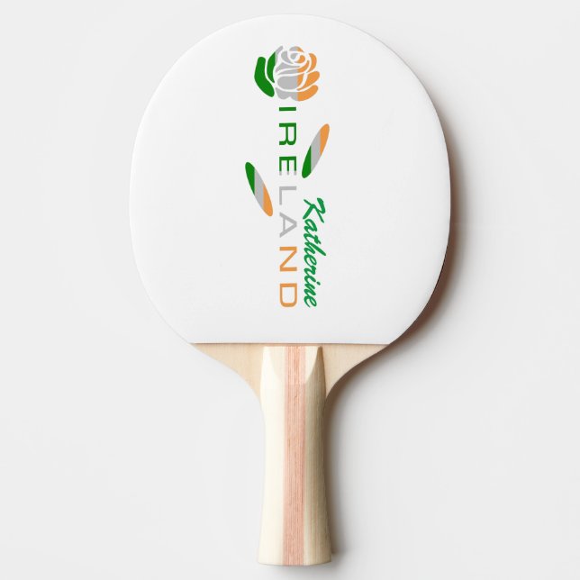 Irish Rose Flag Personalized Name  Ping Pong Paddle (Front)