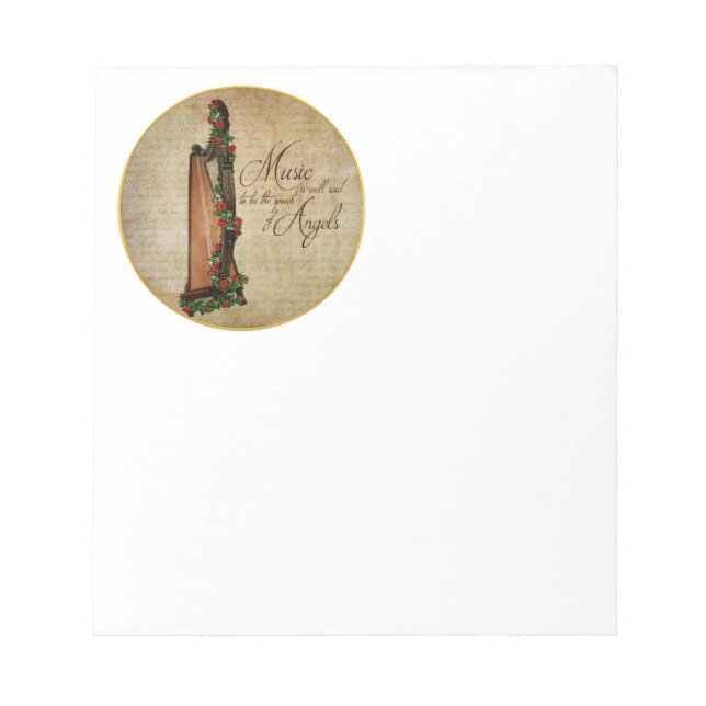 Irish Rose Harp Note Pad (Front)
