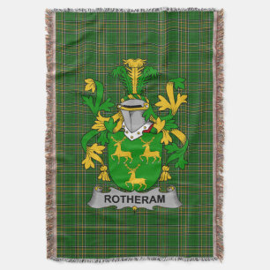Irish Rotheram Coat of Arms Family Crest Ireland Throw Blanket