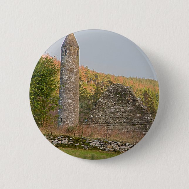 Irish Round Towers over 1,000 years old Button (Front)
