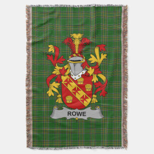 Irish Rowe Coat of Arms Family Crest Ireland Throw Blanket
