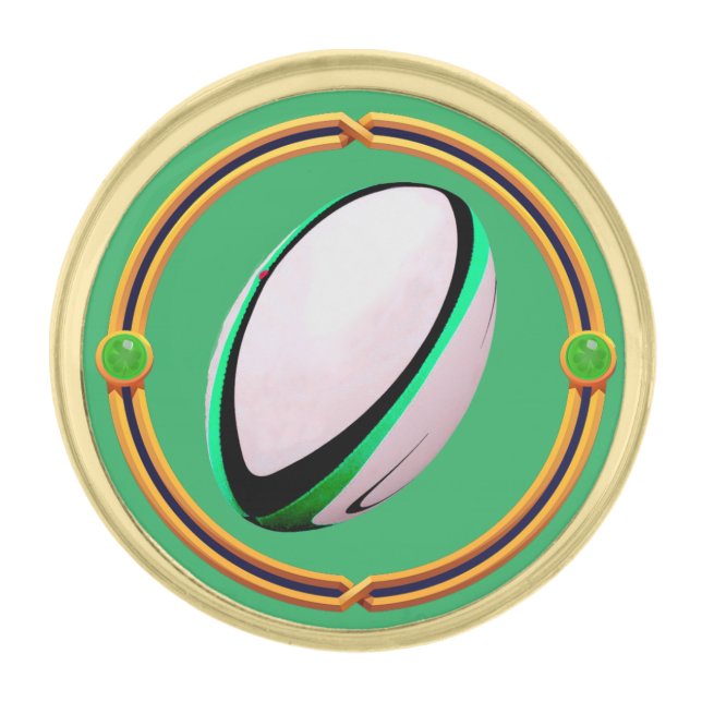 Irish Rugby Small Round Lapel Pin (Front)