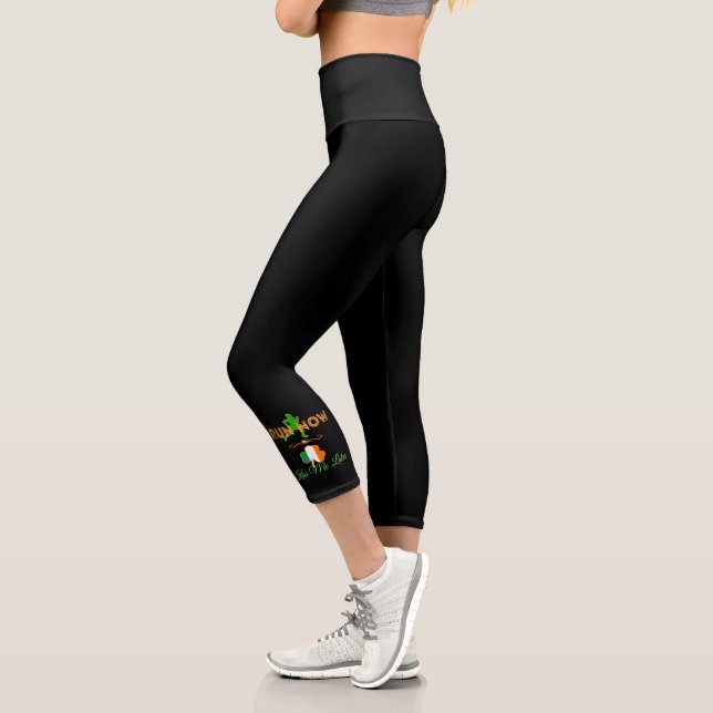 Irish Run Now Kiss Me Later - Runners Running Capri Leggings (Left)