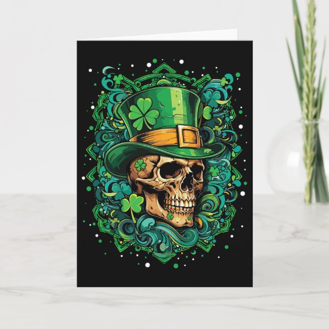 Irish Saint Patrick's Day Paddy Shamrock Dia De Lo Card (Front)