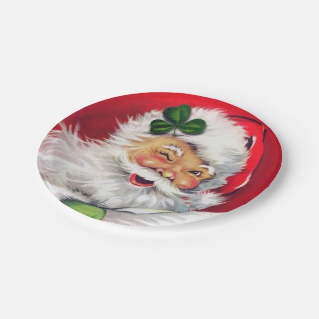 Irish Santa, Irish Christmas, Ireland, Irish Paper Plates (Angled)